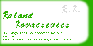 roland kovacsevics business card